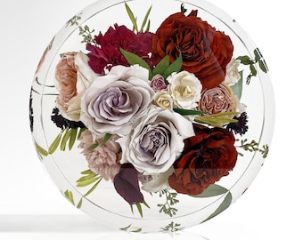 9" Circle | Floral Preservation | Wedding Bouquets | Custom Wedding | Memorial Preservation