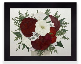 8" x 10" Pressed (Framed) | Floral Preservation | Wedding Bouquets | Custom Wedding | Memorial Preservation