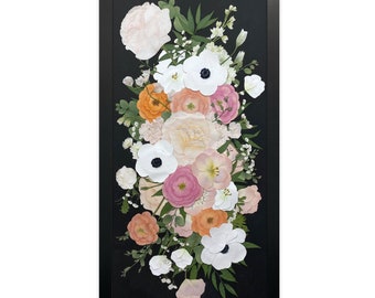 12" x 24" Single Panel Pressed (Framed) | Floral Preservation | Wedding Bouquets | Custom Wedding | Memorial Preservation