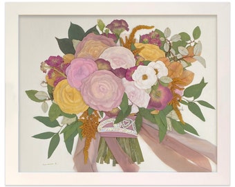 16" x 20" Pressed (Framed) | Floral Preservation | Wedding Bouquets | Custom Wedding | Memorial Preservation