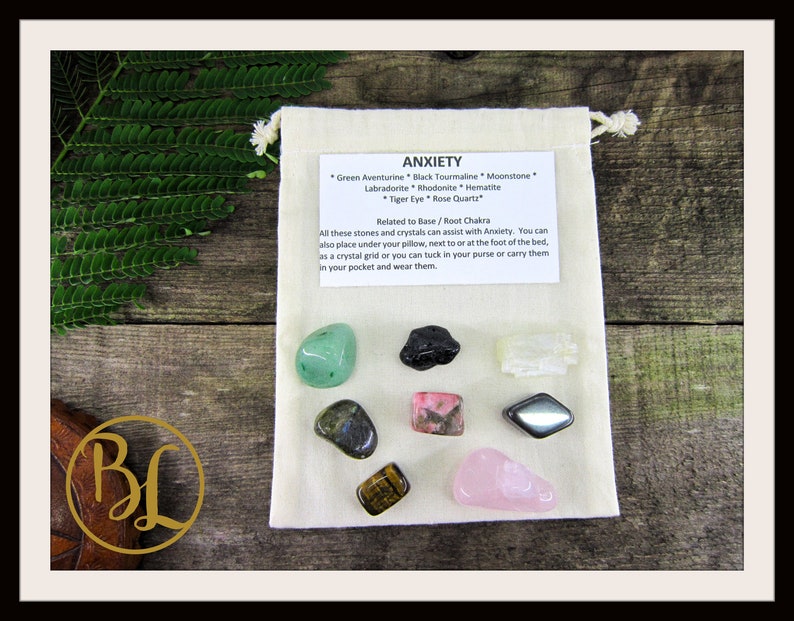 ANXIETY Gemstone Kit 8 Healing Anxiety Gemstone Set Healing Etsy