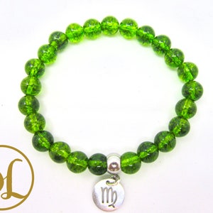 Peridot Charm Bracelet: Heart Chakra Mala, Meditation Yoga Jewelry