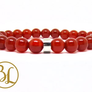 Natural  Carnelian Bracelet Orange Gemstone Carnelian Gemstone Yoga Mala Bracelet Brazalete Cornalina Sacral Chakra Yoga Meditation