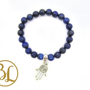 Gemstone Hamsa Hand Bracelet: Yoga Meditation Mala