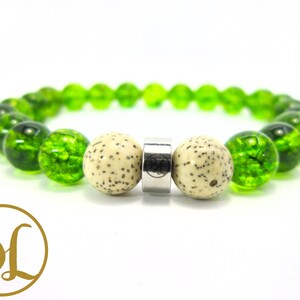 Genuine Peridot Charm Bracelet Heart Chakra Bracelet Virgo Peridot Mala Bracelet Peridot Mala Green Stone Bracelet Yoga Meditation Mala