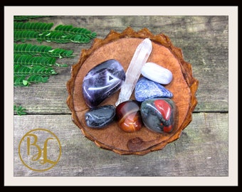 Immune System Gemstone Set: 7 Healing Crystals, Intention Stones