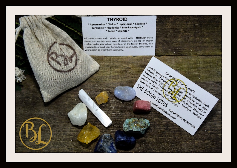 THYROID Gemstone Kit 9 Healing Thyroid Gemstone Set Healing Etsy