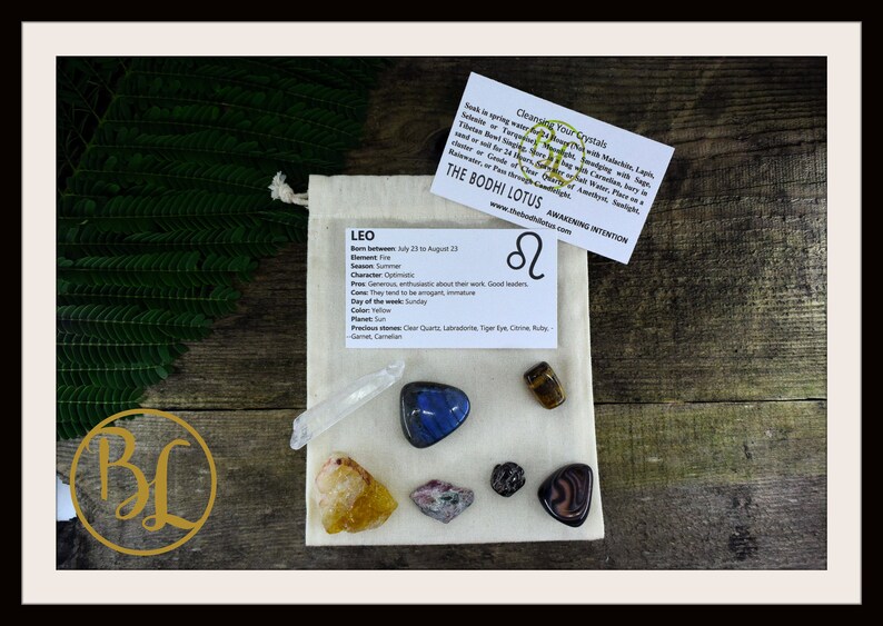 LEO Gemstone Kit 7 Zodiac Leo Gemstones Set Healing Crystals Healing Zodiac Leo Intention Stones Lithiotherapy Leo Stones Set Leo Crystals