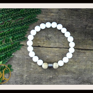Genuine White Jade Bracelet White Gemstone Bracelet White Jade Bracelet White Jade Lotus Seed Mala Bracelet  White Jade Yoga Meditation Mala