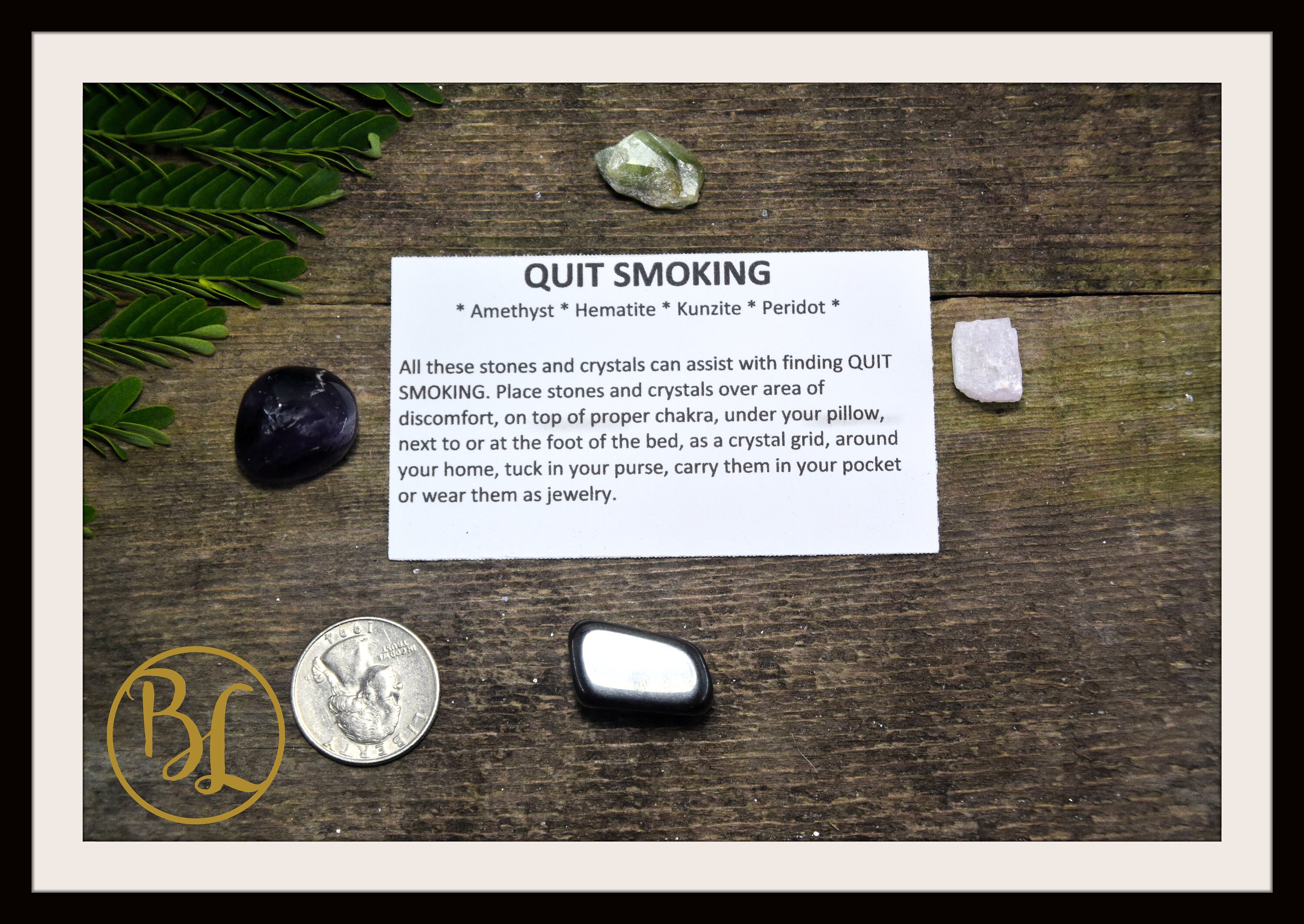 QUIT SMOKING Gemstone Kit 4 Healing Quit Smoking Gemstone Set Etsy