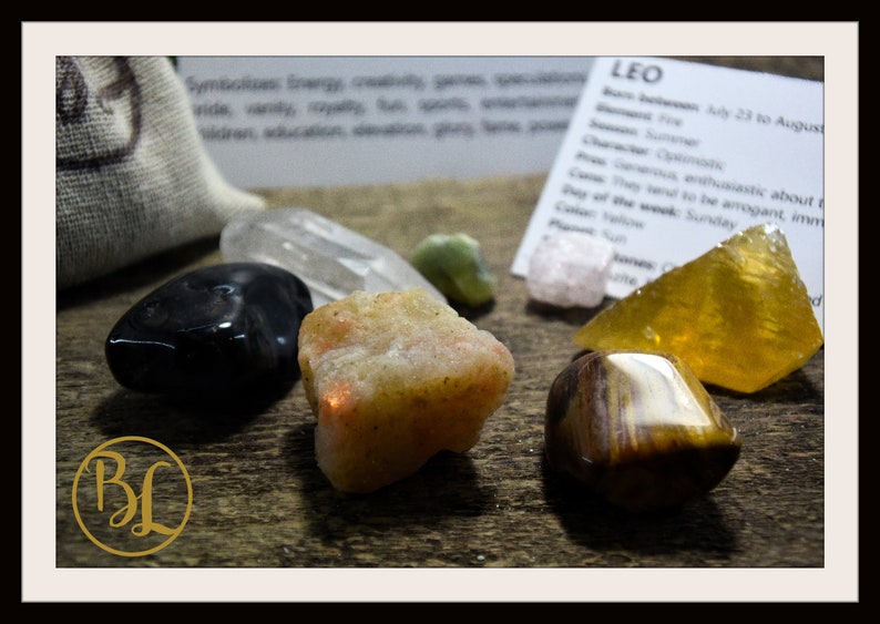 LEO Gemstone Kit 7 Zodiac Leo Gemstones Set Healing Crystals Etsy