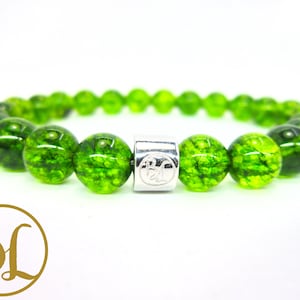 Genuine Peridot Bracelet: 925 Charm, Virgo Mala, Yoga Meditation