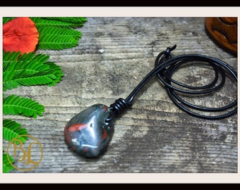 Choose your stone Pendant Necklace with Adjustable Leather Cord