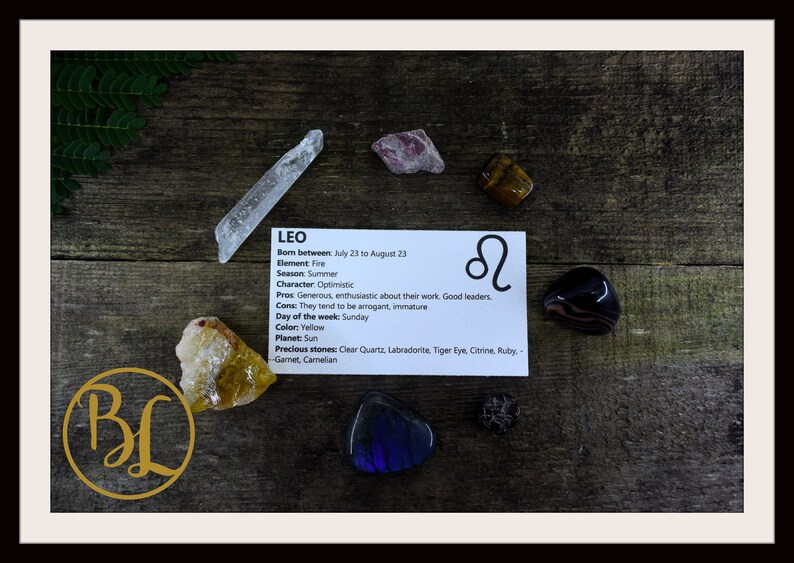 LEO Gemstone Kit 7 Zodiac Leo Gemstones Set Healing Crystals Healing Zodiac Leo Intention Stones Lithiotherapy Leo Stones Set Leo Crystals