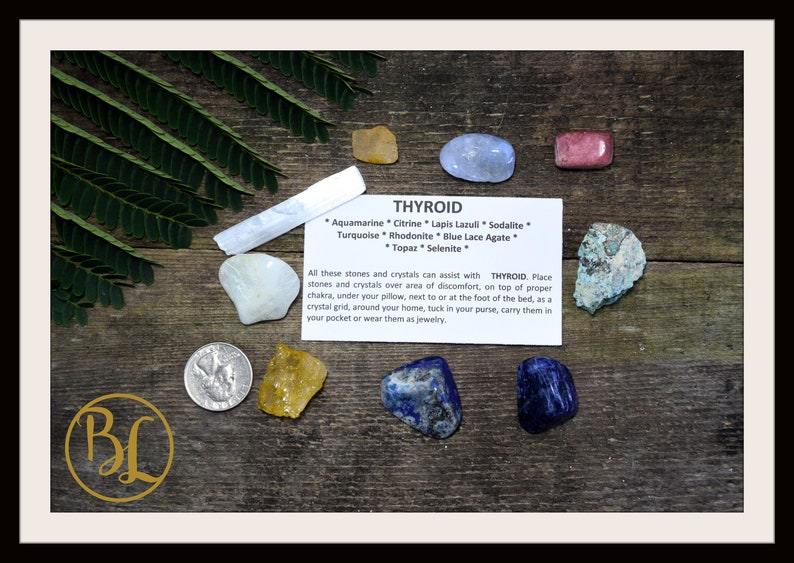 THYROID Gemstone Kit 9 Healing Thyroid Gemstone Set Healing Etsy