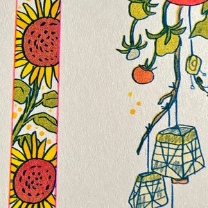 Sunflower Fairy Riso Print - Etsy