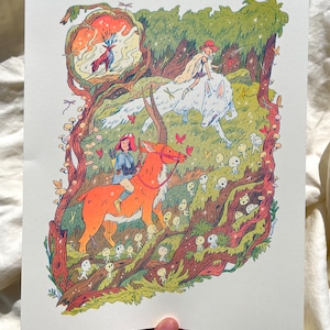 Kodama Forest Spirits - Small Riso Print