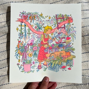 The Florist Small Risograph Print