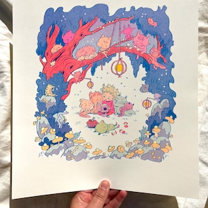 Bedtime Story Large Risograph Print
