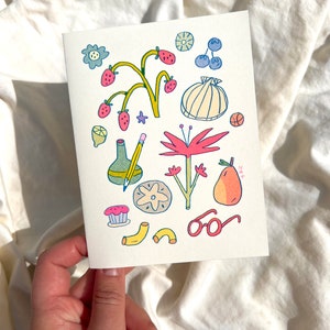 Seashell Collection Riso Printed Greeting Card