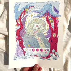 Winter Dragon - Risograph Print