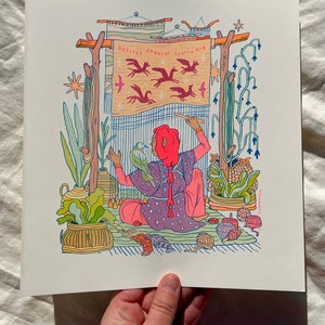 The Weaver Small Risograph Print