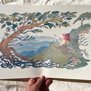 Mountain Magic Large Risograph Print