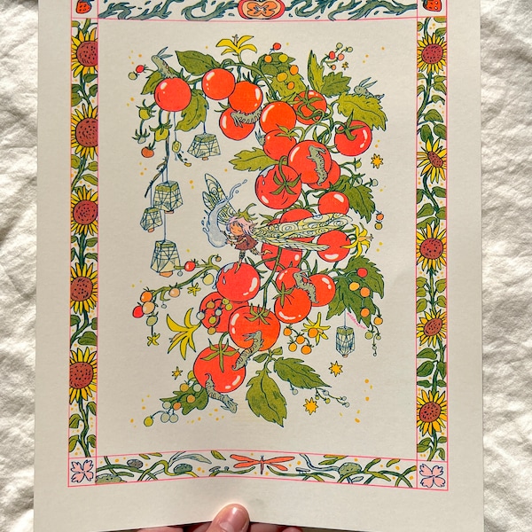 Sunflower Fairy Riso Print