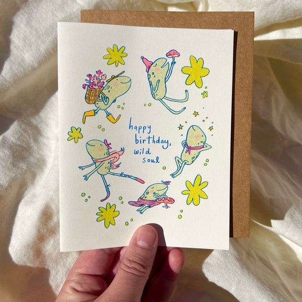 Happy Birthday Wild Soul - 'Frog Life' Card