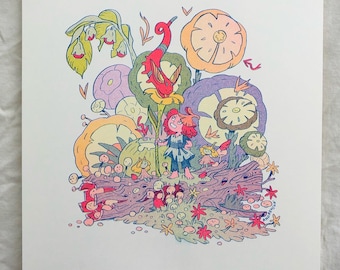 Flower Girl ~ Risograph Print