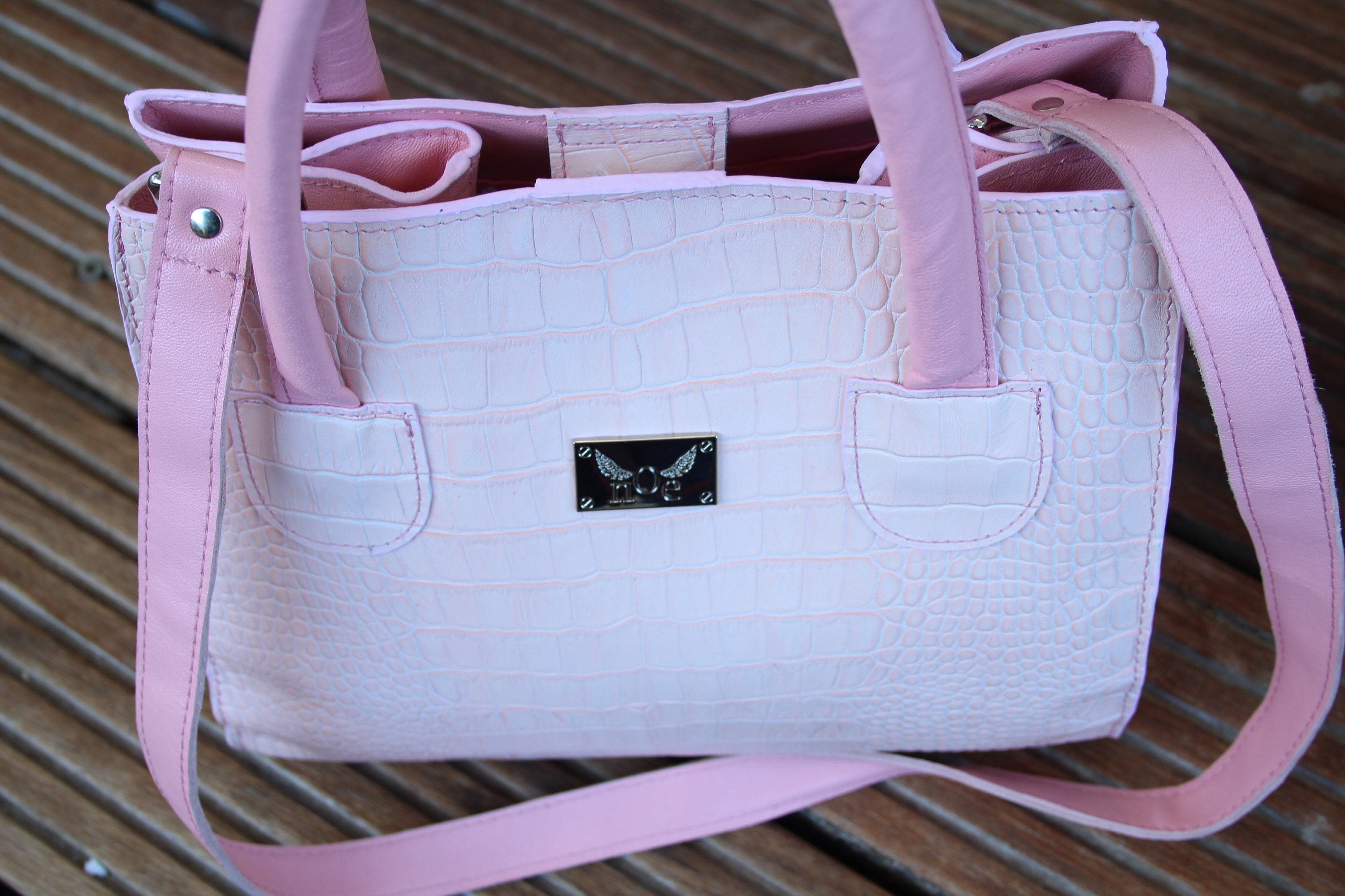 Pink leather handbag women's handbag handle handbag in Etsy