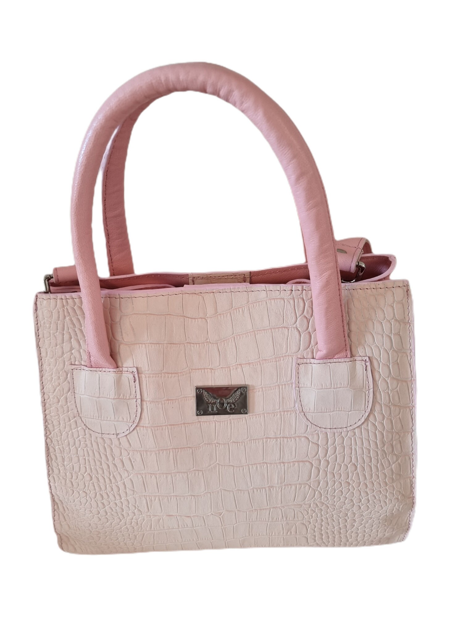 Pink leather handbag women's handbag handle handbag in Etsy