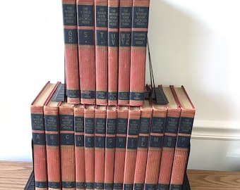 1933 Vtg Complete World Book Encyclopedia Book Set Great Depression Decorator Book American history