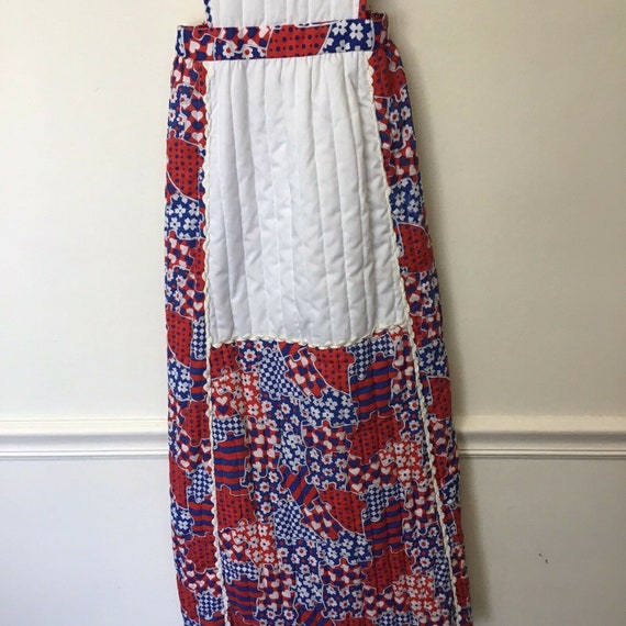 Handmade Vtg 1970s Dutch Girl quilted Apron Dress… - image 3