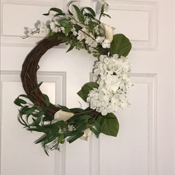 Silk Floral Wreath Etsy