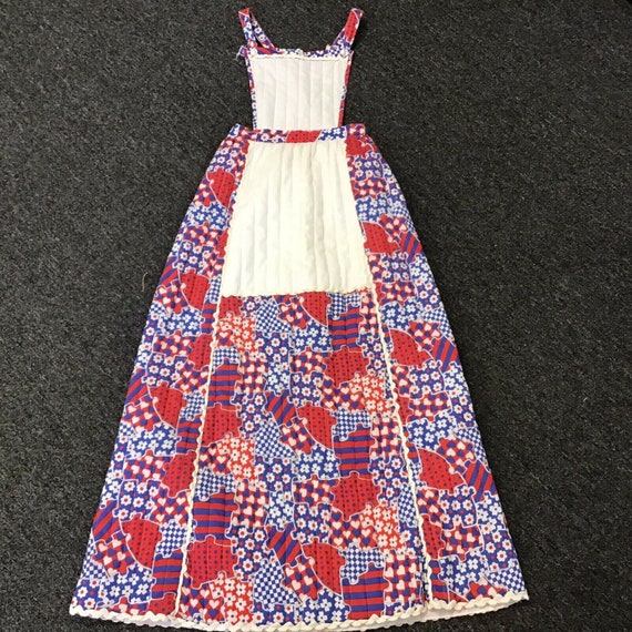 Handmade Vtg 1970s Dutch Girl quilted Apron Dress… - image 1