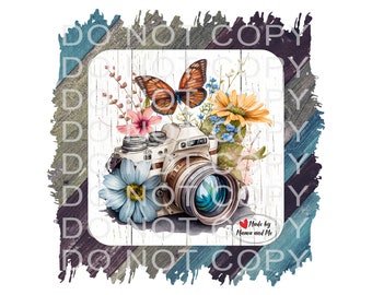 Camera Magnet - Country Floral Butterfly