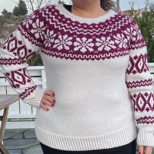 Aase Sweater. Handmade 100 % wool Scandinavian sweater jumper