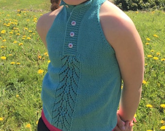 Handmade Summer top for girls in cotton.