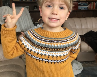 Dalvik Sweater. Handmade in 100% Merino Wool with Scandinavian design for kids