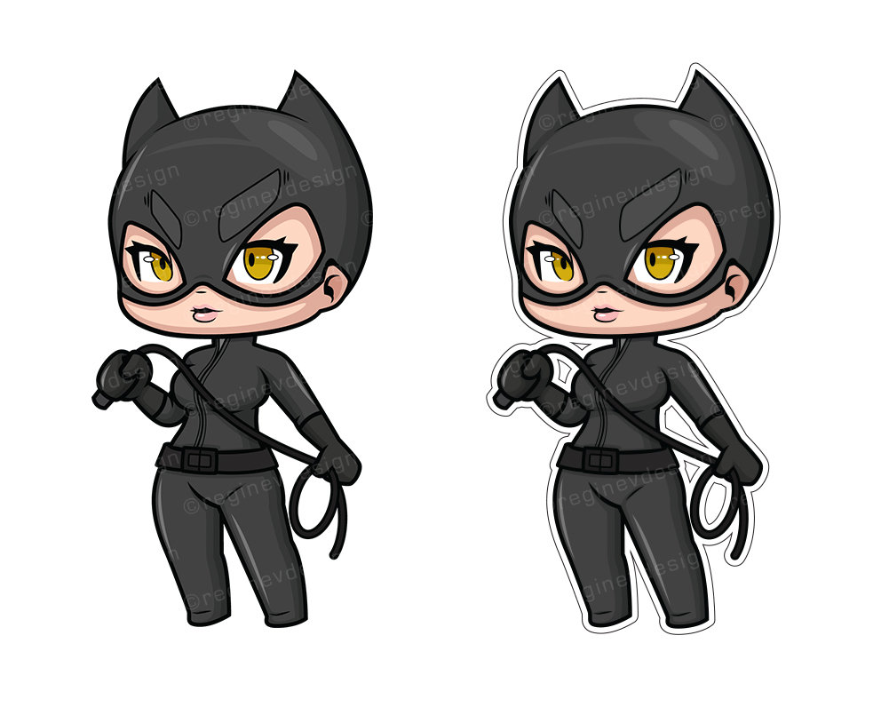 Catwoman Clipart Sticker DC Characters Superhero Etsy Hong Kong
