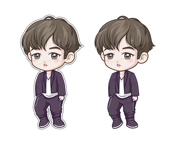 Bts Suga Chibi Kawaii Cartoon Clipart K Pop Min Yoongi Etsy