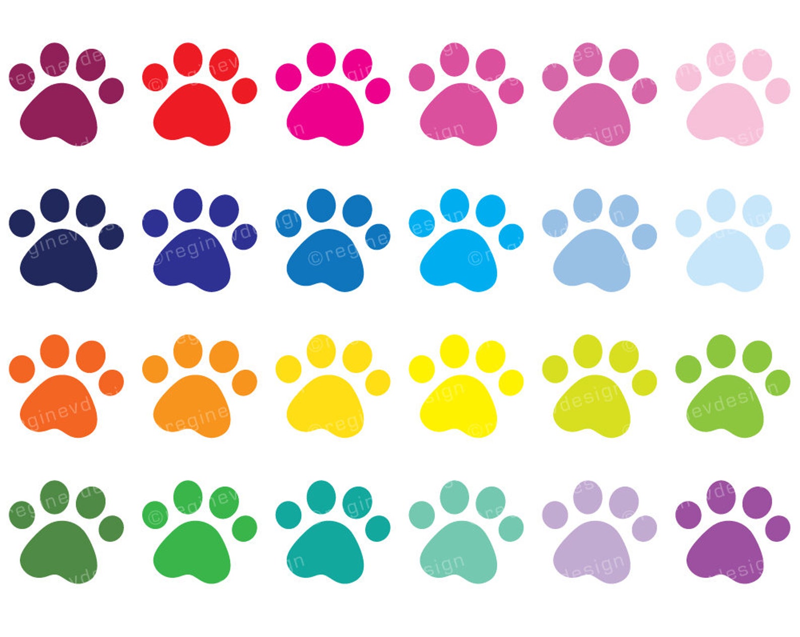 Cute Puppy Paw Print Clipart, Dog Paws, Paw Print, Puppy Paws, Vector