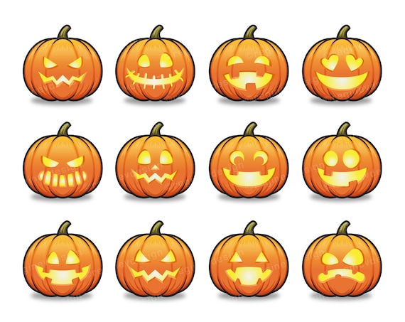 Halloween Jack O Lantern Clipart Scary Pumpkin Cartoon Etsy Halloween Jack O Lantern Clipart Scary Pumpkin Cartoon Etsy