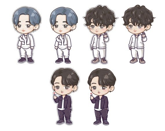BTS Chibi Kawaii Cartoon Clipart K-pop RM Jin J-hope - Etsy BTS Chibi Kawaii Cartoon Clipart K-pop RM Jin J-hope - Etsy