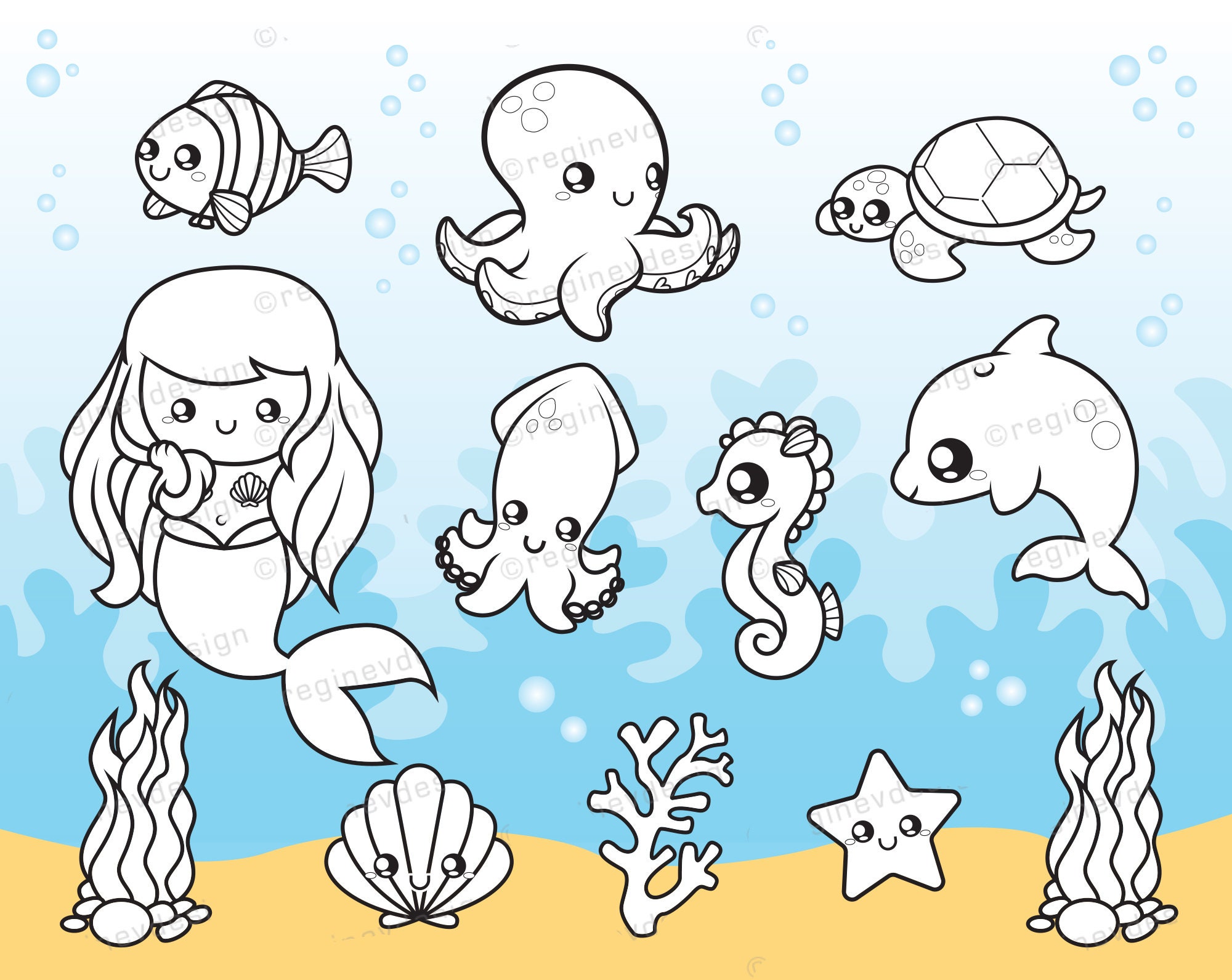 Cute Sea Creatures Digital Stamp Clipart Baby Seahorse - Etsy UK Cute Sea Creatures Digital Stamp Clipart Baby Seahorse - Etsy UK