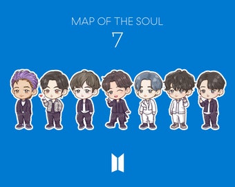 BTS Chibi Clipart, Map of the Soul 7 Members, K-pop Fan Art (Digital Download)