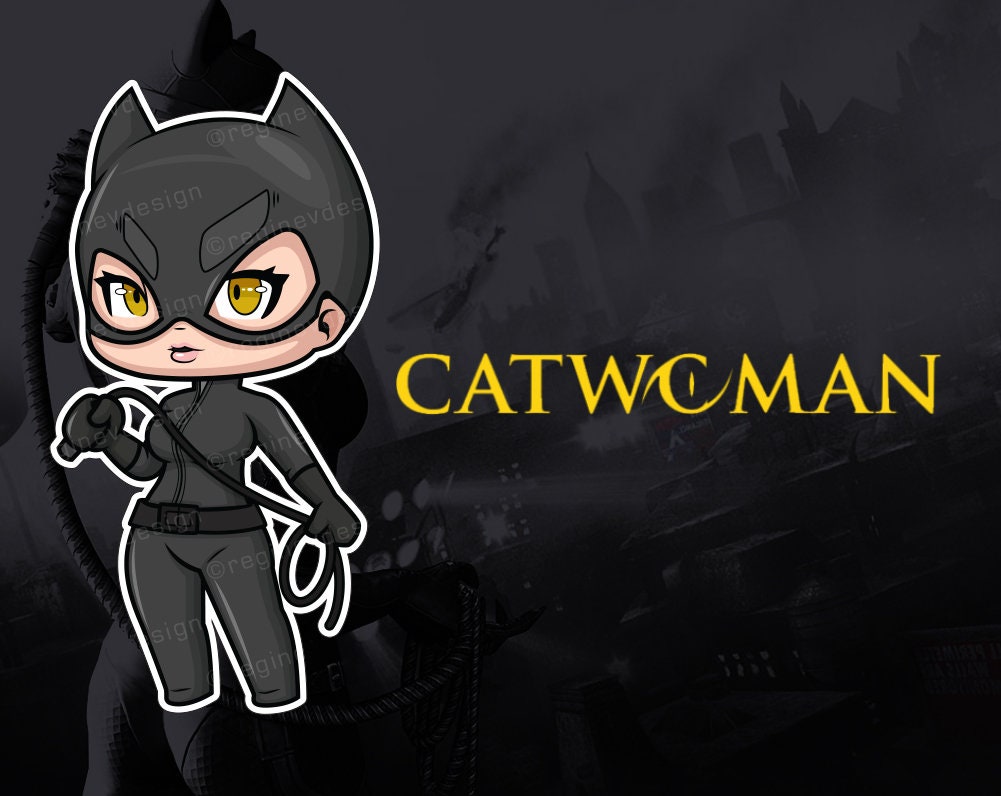 Catwoman Clipart Sticker DC Characters Superhero Etsy