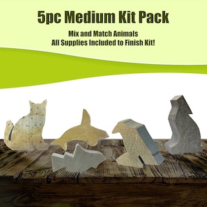 Soapstone Carving Kit - Medium 5pc Pack - Kids and Adult Craft Kit - Carving Activity Arts and Crafts DIY