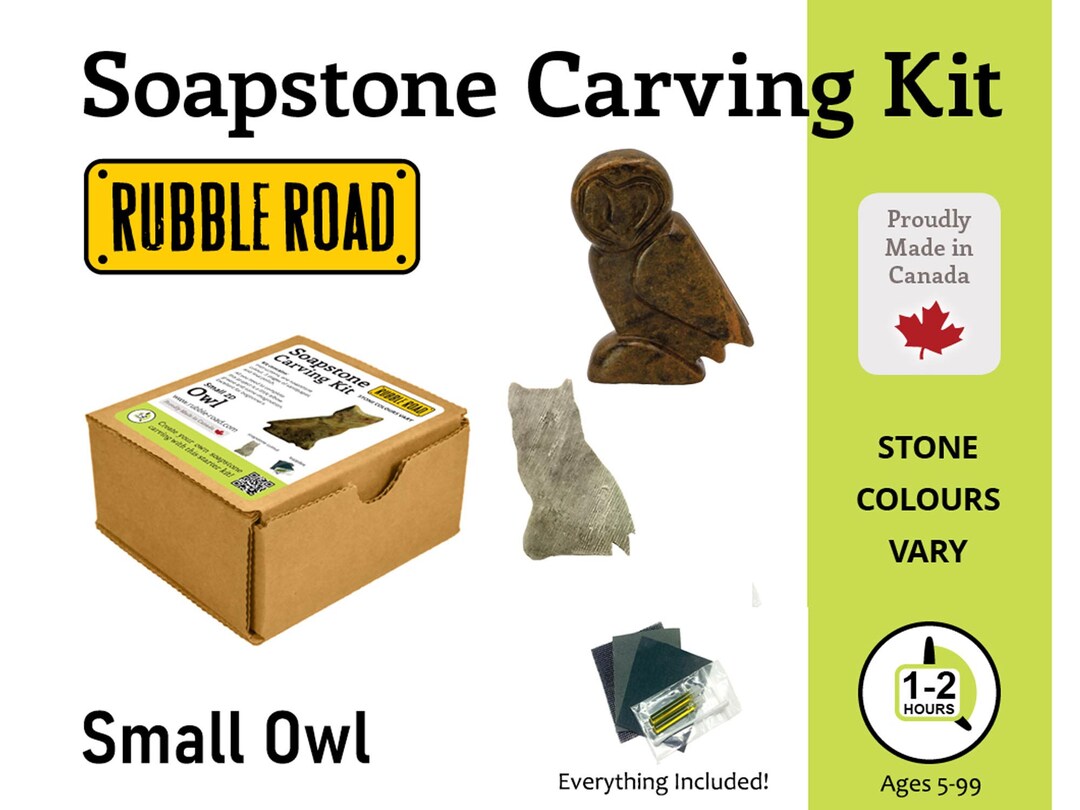 Owl Soapstone Carving Kit Small Kids and Adult Craft Kit Carving